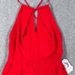 Lush Clothing Lush Strappy Open Back Romper Size Small Red Keyhole Neck Adjustable Pockets New Photo 1