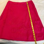 Valerie Stevens Pink Linen Embroidered Skirt Women’s Sz 12 Embellished 24” long Photo 7