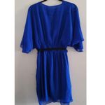 City Chic  Draped Faux Wrap Dress Ultra Blue XS 14 NEW Photo 3