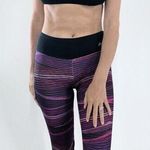 ASICS Purple Striped Cropped Activewear Leggings Size XS Photo 0