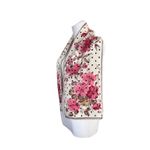Oscar de la Renta Silk Floral Rectangle Scarf Wrap Cream Pink Roses & Cherry Photo 3