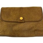 Vintage Borbonese Redwall Suede Clutch Eye of Partridge Italy Brown Leather Photo 0