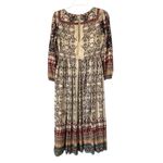 Anthropologie Far Fields Beaded Midi Dress Bhanuni by Jyoti size 2 Cream Photo 8