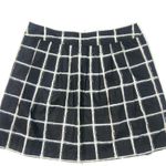 Michael Kors Windowpane Pleated Plaid Black White Mini Skirt 14 Petite Women's Photo 1