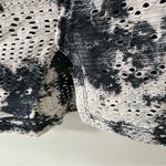 Free People We The Free Black & White Knit Short Sleeve Eyelet Top with Buttons, Size S Photo 5