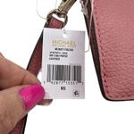 Michael Kors Jet Set Small Pebbled Leather Wristlet Card Coin Case Rose Gold Photo 2