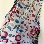 colorful gauzy lightweight scarf white black blue grey pink summery accessory Photo 2