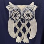 Rara Avis by Iris Apfel navy blue owl graphic size 1X plus dark academia top Photo 2