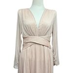 ASOS  DESIGN Love At First Scroll V-Neck Long sleeve Open Back Gown Light Pink 10 Photo 2