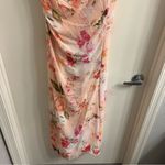 Azazie NWT Mai Abstract Bouquet Floral Sheath Pleated Chiffon Dress Size US A0 Photo 6