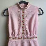 Vintage 60s Vicky Vaughn Junior Pink Maxi Dress Floral Ribbon Ruffle Small 25" W Photo 1