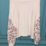 Wildfox Cream and Pink Relaxed Sweatshirt with unique floral sleeves Photo 4