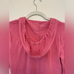 Guess Y2K Vintage Pink Zip Up Hoodie with Rhinestones Silky Pockets Size S Photo 6