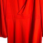 BTFBM Dress Women Size XL Red Midi Long Sleeve Cinch Waist Back Zip Stretch NWT Photo 4