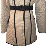 Ryu  3/4 Length Coat Women’s Size Small Belted Black and Cream Photo 0