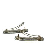 Vintage 1950s Lucite Plaid Hair Barrette Set Baby Blue Photo 4