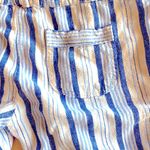 Per Se Linen Pants Drawstring Waist Stripe White Blue PS Photo 11