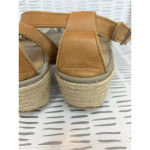 Eddie Bauer  W. Kara Canvas‎ Wedge Sandal Brown Leather Straps Size 9 Photo 7