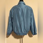 EUC FUDA International Blue 100 % silk bomber jacket size medium Photo 5