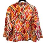 Chico's CHICO’S Retro Abstract Print Open Front Jacket Orange Red Gold Size 3 (16) Photo 5