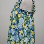 Buckle Blu Pepper Blue & Green Floral Ruched Strap Tank Size Small Photo 2