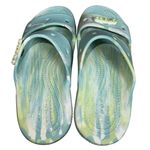 Crocs  Classic Marbled Tie Dye Two-Strap Sandals Waterproof Sz W7 / M5 blue green Photo 2