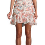 Rebecca Taylor  silk mini floral bridal ruffle cinched‎ dress balloon sleeve 12 Photo 0