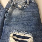 PacSun Size 25 Blue Distressed High Waisted Straight Leg Crop Jeans Raw Hem Photo 5