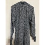 Reformation  Maxi Dress Size 12 Black White Floral Long Sleeve High Neck Cute Photo 5
