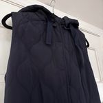 Poetry Navy Blue Hooded Quilted Belted Longline Puffer Vest Size 14 Photo 3