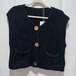 Black Knit Button Photo 0