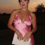 ZARA  Maxi dress Pink Satin ruffle bodycon party wedding summer evening Photo 4