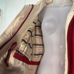 kim rogers  Red and Tan Hooded Lightweight Rain Jacket Size Large EUC Photo 3