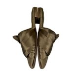 Birdies  The Songbird Mules Khaki Green Satin Quilted Size 8.5 Photo 4