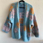 Free People Women’s Gather Me Cardigan Sweater Blue Oversized Size Medium Photo 2