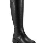 Easy Spirit  Women's Black Leather Knee High Side Zip Rhonda Riding Boots sz 8W Photo 0