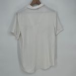 Hilary Radley  White Short Sleeve Collared V Neck Blouse Top Size S Photo 6