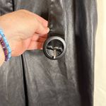 Nine West Womens Faux Leather Slim Ankle Belted Pants Gathered Waist Black Sz Lg Photo 1