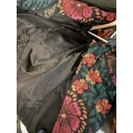 Farm Rio Black Flowerdoscopic Belted Puffer Jacket Small Photo 10