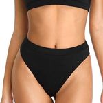 High Leg Bikini Bottoms Black Photo 0