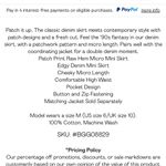 Nasty Gal Blue Denim Patch Print Raw Hem Micro Mini Skirt Photo 12