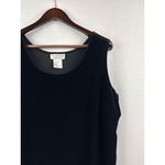 Women’s Victor Costa 1X Black Velvet Sleeveless Blouse Photo 1