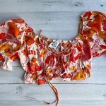 Princess Polly  Avonsleigh Pink Floral Front Tie Crop Top 2 Photo 0