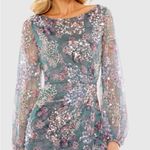 Mac Duggal 93750 Womens Embellished Illusion Long Sleeve Faux Wrap Gown Dress Photo 3