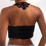 Free People  Intimately Batting My Eyes black crochet halter crop top size XS Photo 1