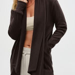 Athleta  Pranayama Restore Wrap Cardigan Sweater Shawl Brown NWT $89 Size L Photo 0