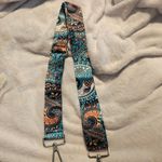 Replacement Guitar Purse Strap In Teal And Peach Boho Paisley Pattern Blue Photo 4