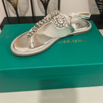 Lauren Lorraine Elegant Silver Embellished Sandals Size 5.5 by   Photo 0