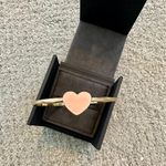 Absolutely Gold Bangle Bracelet with Baby Pink Heart Center - adorable! Photo 0