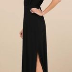 Lulus  Classic Elegance Black Chiffon Sleeveless Mock Neck Maxi Dress Size XL Photo 0